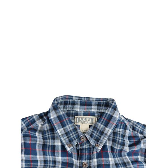 Duluth Trading Co Men's Blue Plaid Button Down Dress Shirt - Picture 3 of 6